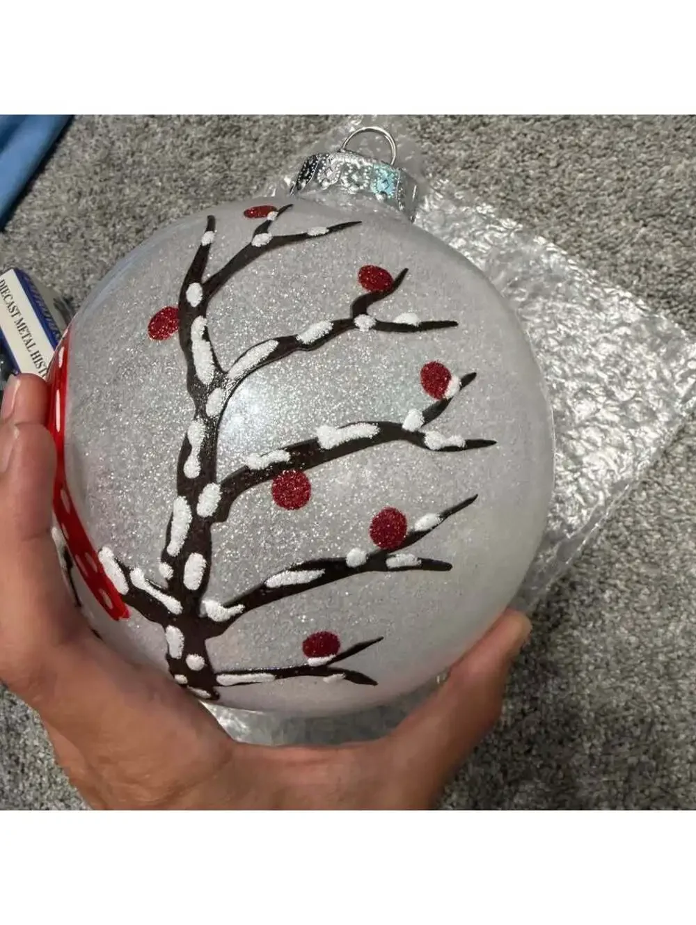 Large Hand-Painted Cardinal Christmas Ornament